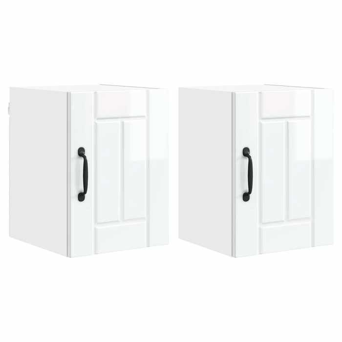 En solde Cabinet de cuisine 2 pcs UU buffet cuisine moderne Blanc brillant 30x31x40 cm A119