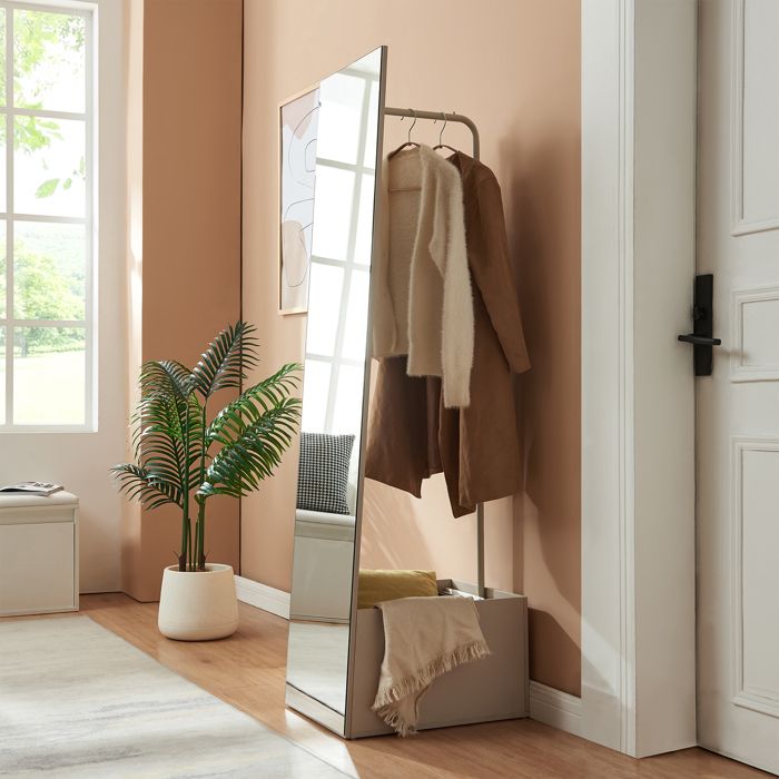 Miroir porte-manteau Saden 165 x 40 x 51 cm sable