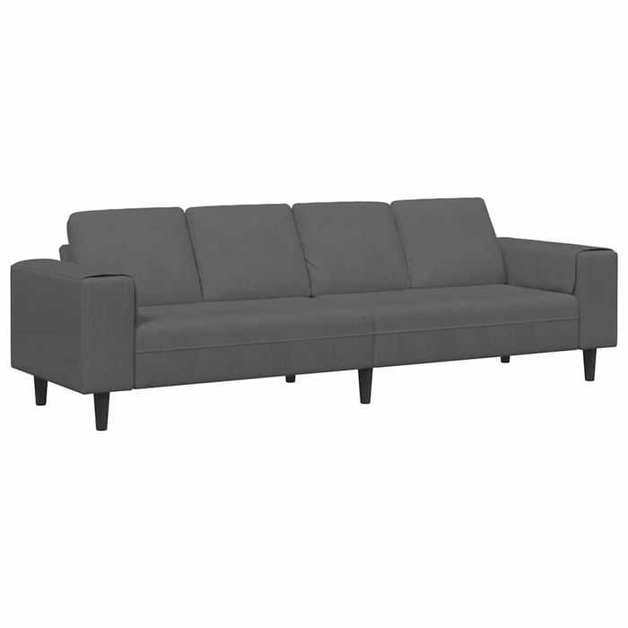 Les Soldes Canapé de salon( 4 PLACES) - CLOUD - grand sofa - Poids maximal: 440 kg - Gris foncé 250x77x76 cm Tissu en velours côte