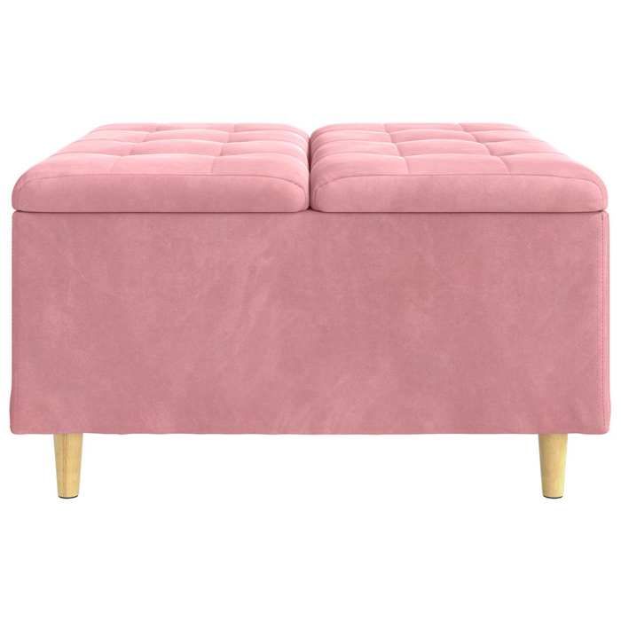 Banc/ottoman de rangement(1 PLACES) - SOLDES Février - Pouf de rangement moderne - avec coussin Rose 80 x 80 x 45cm Velours 80x80x45