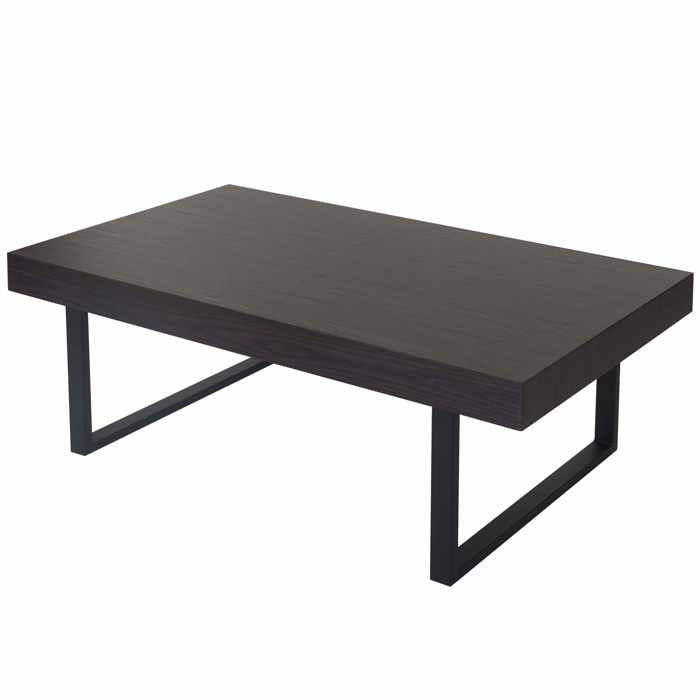 Table basse 40x110x60 cm pieds en metal et bois de peuplier fonce placage wenge avec structure 04_0008478 Table basse 40x110x60 cm pieds en metal et bois de peuplier fonce placage wenge avec structure 04_0008478