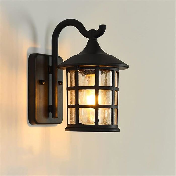 Applique Murale Exterieur Lanterne Lampe éTanche En Aluminium Et Verre Jardin Luminaire Retro Decoration Rusti APPLIQUE DINTERIEUR