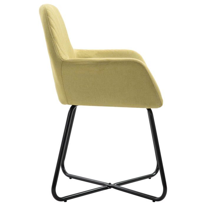 Chaises de cuisine（4 PCS) - Vert - Chaises à manger - 4 PLACES - vert tissu 61x61x84 cm F4104