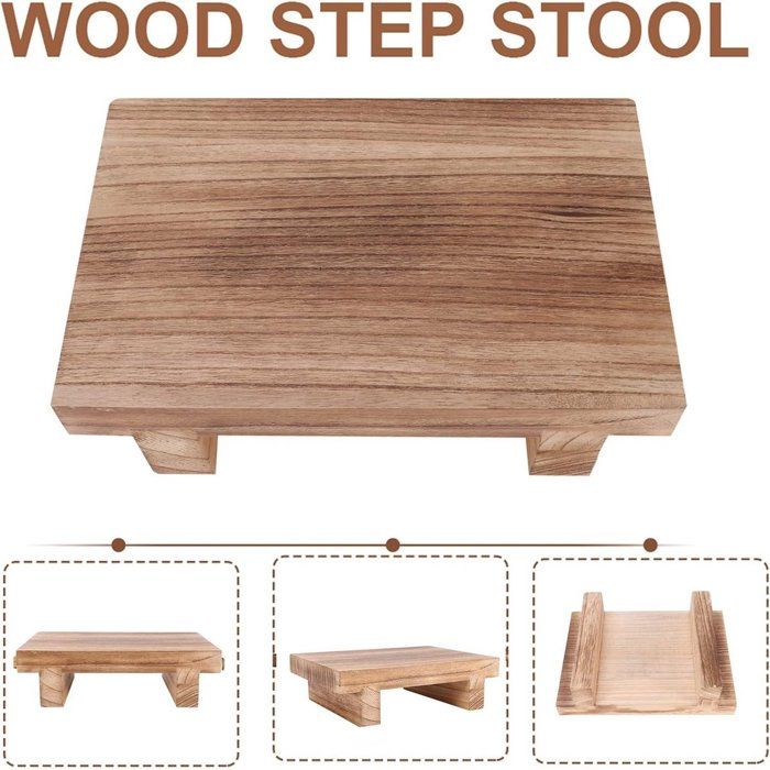 Tabouret escabeau en bois - tabouret stable et multifonctionnel - bois massif pour lits hauts - enfants et adultes - cuisine et salo