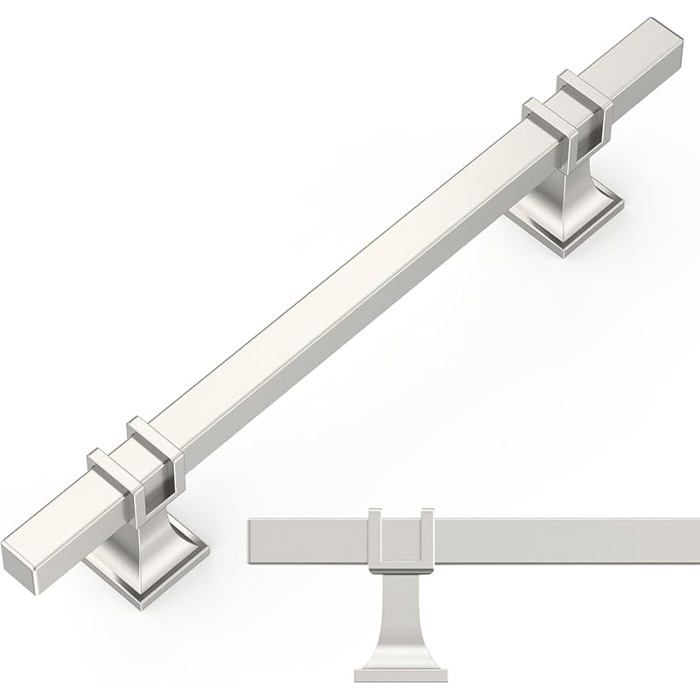 10 Pièces Poignee de Meuble Cuisine Argenté 128mm Poignées Meubles avec Vis pour Bureaux Tiroirs Argenté Entraxe: 128mm