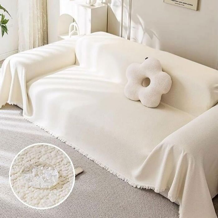 Plaid Canape Grande Taille Crème Impermeable Chat Anti Griffe Couverture Canape Universelle Places