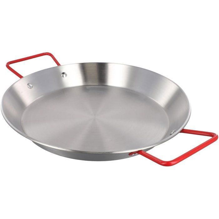 Poêle à Paella 20cm en Acier Inoxydable Fond Plat et Double Poignée Pour Cuisine Espagnole - 1 Pièce Femeo