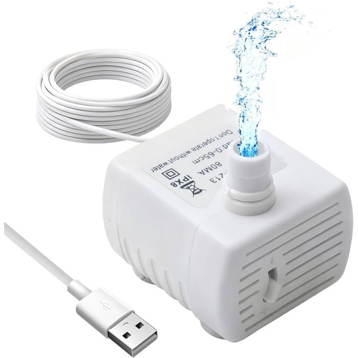 Pompe Fontaine À Eau Chat De Rechange Mini Pompes Filtre Aquarium Super Silencieuse Avec Débit DEau Réglable Universelle Compatib