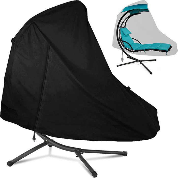 Housse de protection imperméable pour chaise longue suspendue de jardin en tissu Oxford 210D pour hamac ou balancelle incurvée.