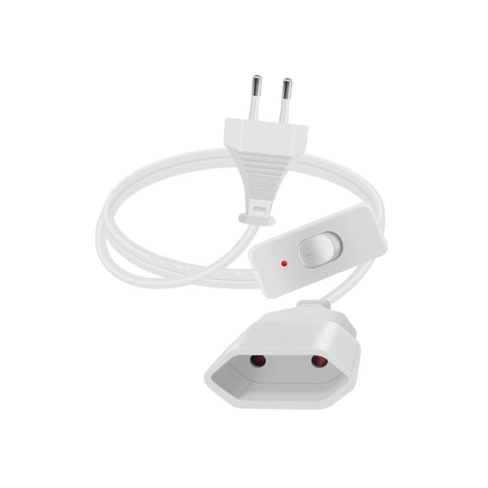 Rallonge électrique Euro avec interrupteur - YINGAYOU - 15 m - 25 A 250 V - 625 W - Sécurité enfants