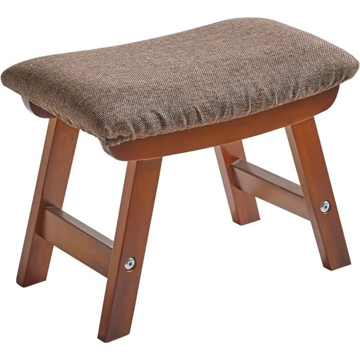 Ottoman repose-pieds tabouret en bois - housse amovible éponge haute densité - hêtre 100 kg 40x25x29 cm - empilable