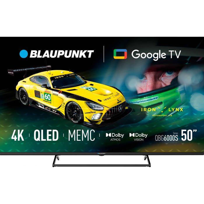 Téléviseur BLAUPUNKT 50QBG6000S QLED 4K 50 Google TV Commande vocale Bluetooth