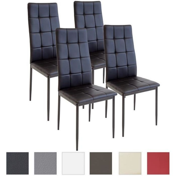 Chaises Albatros RIMINI - Lot de 4 chaises - Noir - Contrôlée par SGS