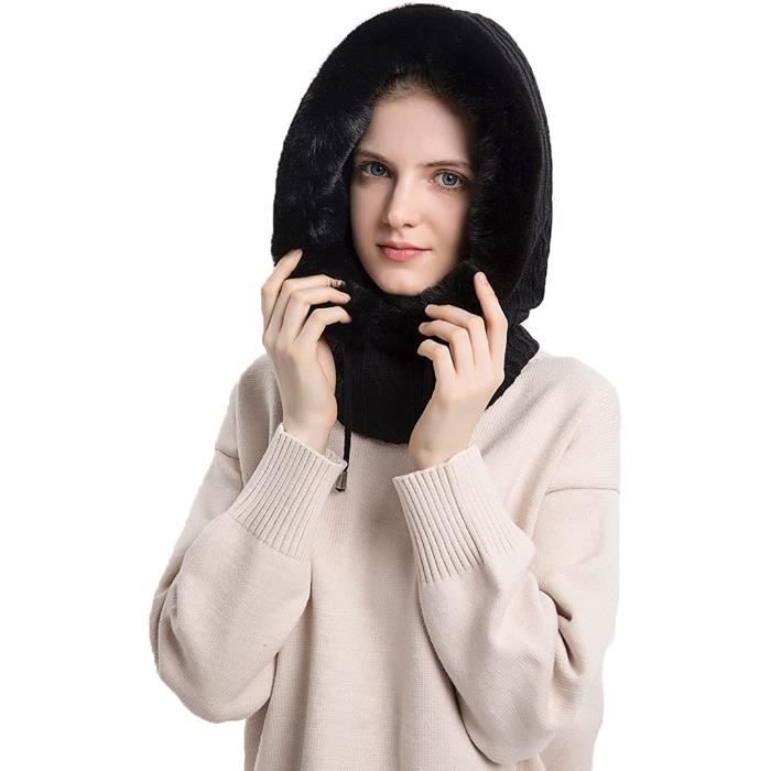 Cagoule LINSOCLE 2 Pièces - Bonnet Multifonction Noir - Moto, Ski, Velo - Taille Unique