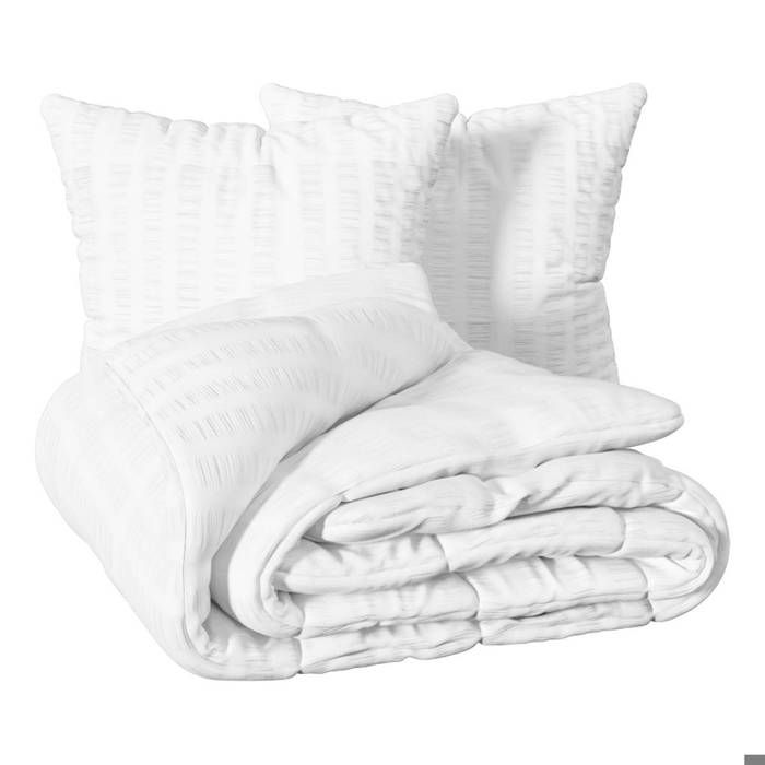 Parure de lit Irhia 260x240cm blanc - Atmosphera Créateur dintérieur