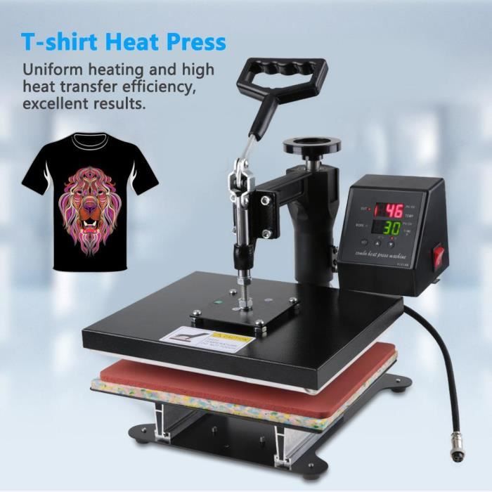 Presse à Chaud Transfert de chaleur Press Machine double affichage  numérique pression T-shirt - Cdiscount Informatique