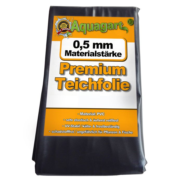 Liner de bassin PVC 5 m x 8 m 0 5 mm film noir pour bassin de jardin