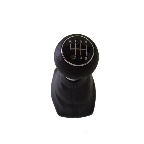 Pommeau De Levier De Vitesse Pour Audi A3 S3 8P (2003-2013) Et A4 A5 Q5 B8 (2007-2015) - 5 Vitesses - Noir/Argent/Rouge - 5