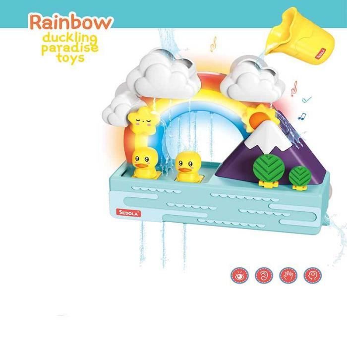 arc-en-ciel - Jouets de baignoire pour bébé, bricolage, piste d'assemblage,  ventouse coulissante, jouets de s