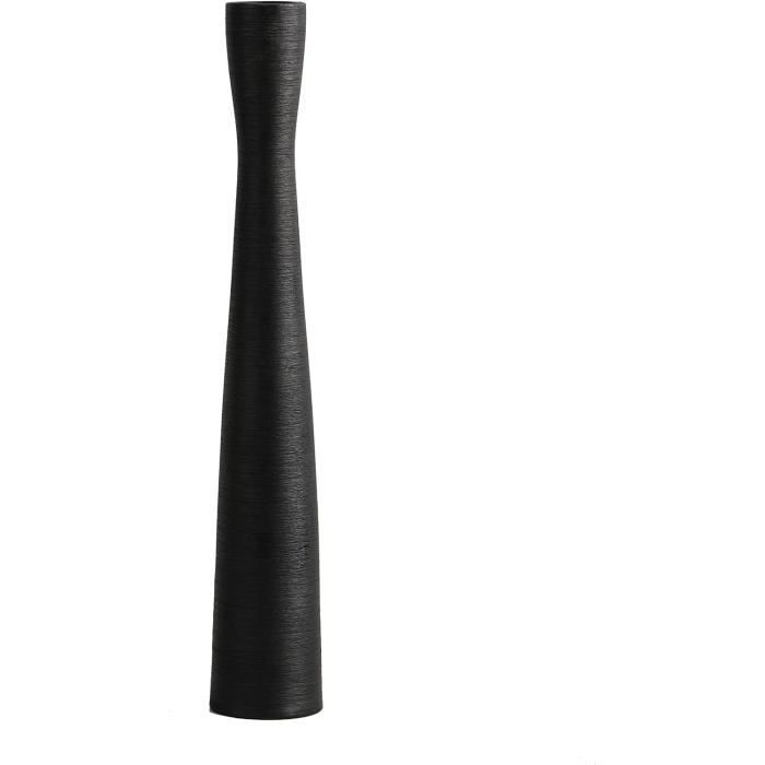 Vase Sol En Céramique Noire - 41 Cm De Haut - Style Minimaliste - Pour Pampas, Fleurs Séchées, Plantes Artificielles