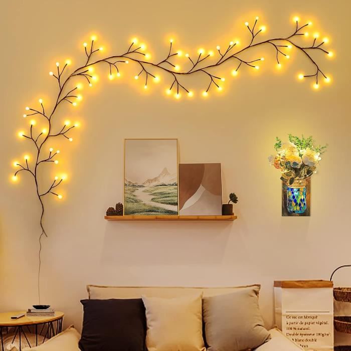 Arbre Lumineux LED 60cm Bouleau Blanc Chaud - 24 LEDs USB Ou Pile, Décoration Noël Et Fêtes