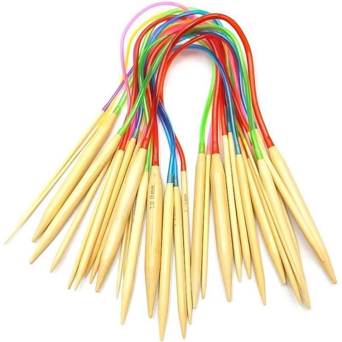 GOTOTOP Ensemble D'aiguilles à Tricoter En Bambou Lot De 40 Aiguilles à