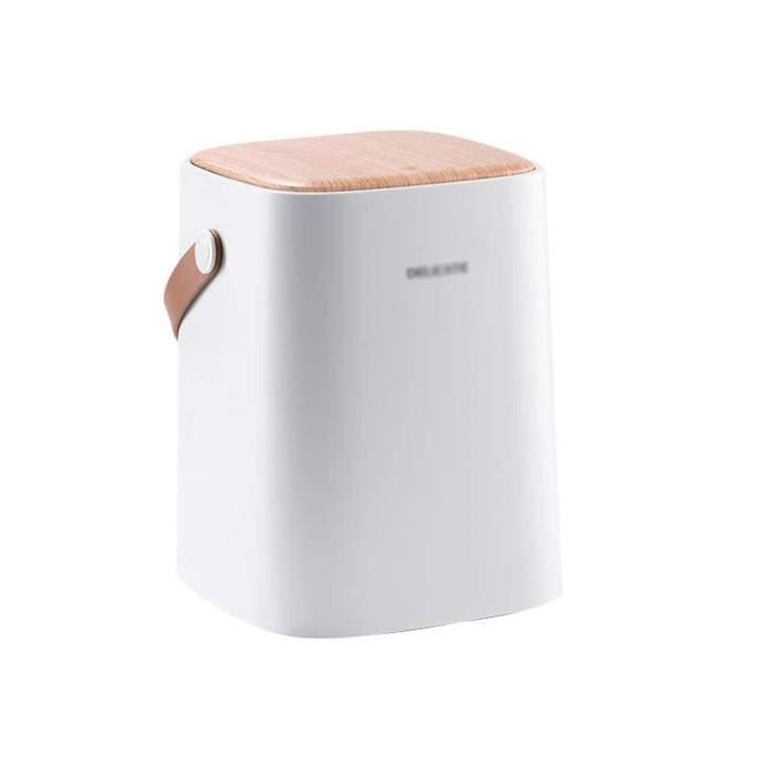 Poubelle Double Compartiment Sèche/Humide – 22x22x23,5 Cm – Plastique PP Gris – Tri Sélectif Maison & Bureau