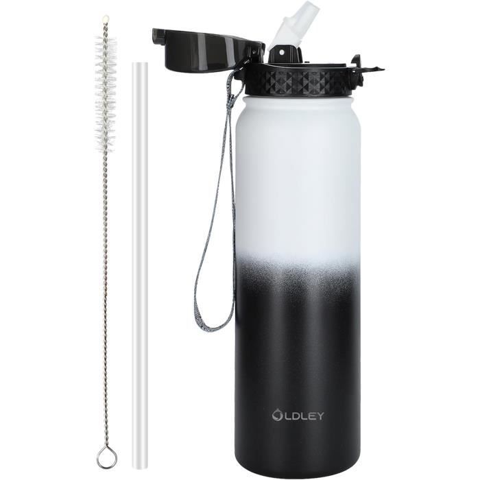 Lot De 2 Bouteilles Isothermes En Acier Inoxydable + 1 Gobelet Isolé - 30 Oz Et 20 Oz - Neuf