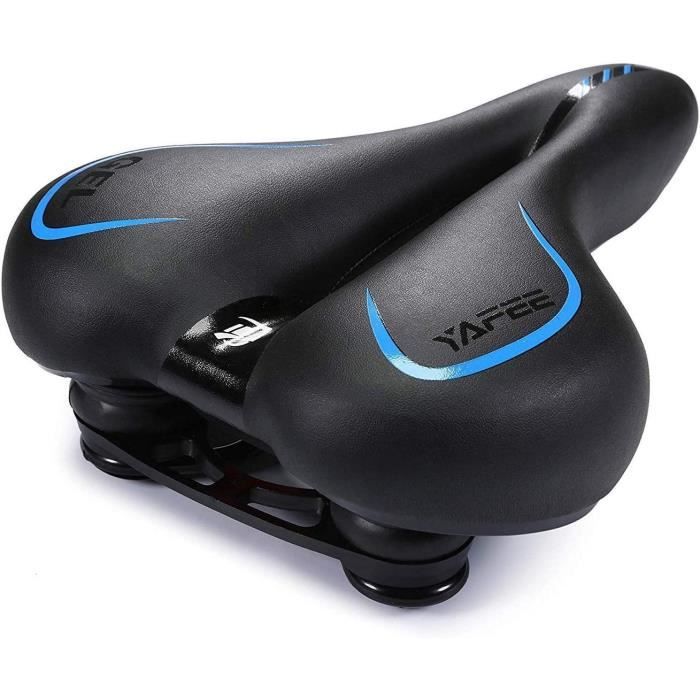 Selle Vélo Imperméable Selle Vélo Gel Confort - Siège VTT Anti-Chocs - Éponge Mémoire Forme - 27x15cm Noir Selle Vélo Route