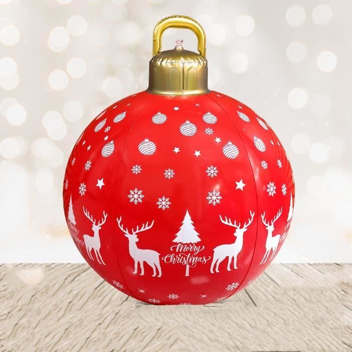 Boule de Noël Gonflable en PVC Boule de Noël décorée Géante Décorée en PVC de Noël Extérieur 