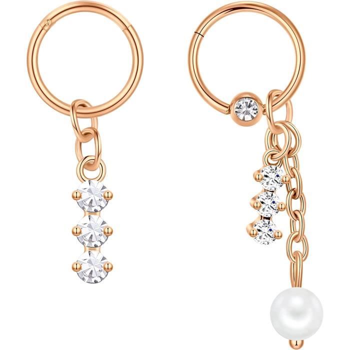 Lot 20 Piercings Nez Acier Inoxydable - Cristal Couleur, Tige Pliable 1.8mm - Kurtzy
