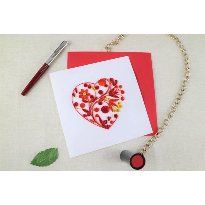 Carte De Vœux 3d Quilling Papier Roule Faite A La Main Quilled Handmake Surprise Romantique Amour Love Motif Fleur De Cœur Cdiscount Beaux Arts Et Loisirs Creatifs