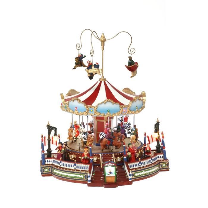 Décoration de Noël Carrousel - Lumineux, animé et musical - Cdiscount