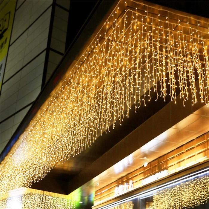 guirlandes lumineuses de noël, rideau led, décoration extérieure, 4.8m, 0.4 m à 0.6m, guirlande de gl 3m extendsion wire -drft4376