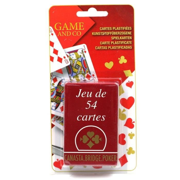 Jeu de 54 Cartes Plastifiées Paquet Rouge - Cdiscount Jeux - Jouets
