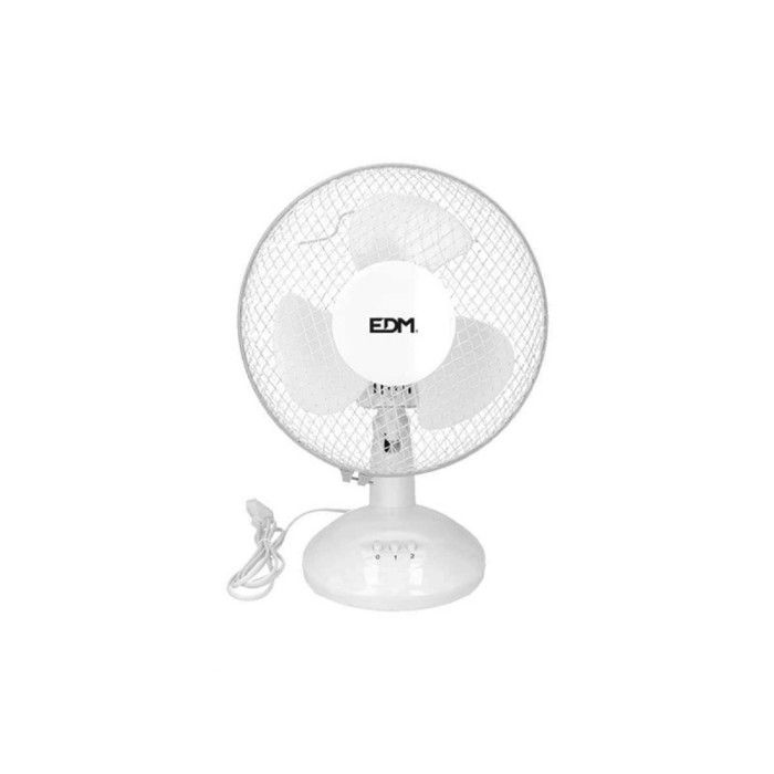 Ventilateur de table EDM 25W - 23cm - Blanc 33962 - Edm