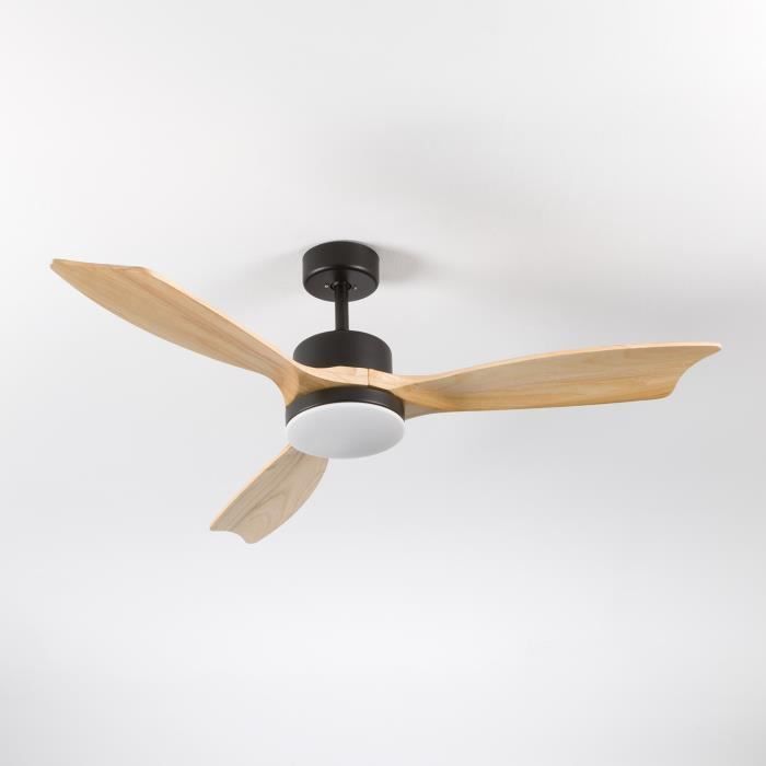 Ventilateur de Plafond avec Lumière 3 Pales 56W 6 Vitesses New York Dayron Noir - 7H Dayron