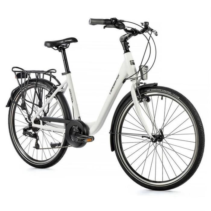 Vélo de ville musculaire Leader Fox Domesta 2023 - blanc/noir - 19\