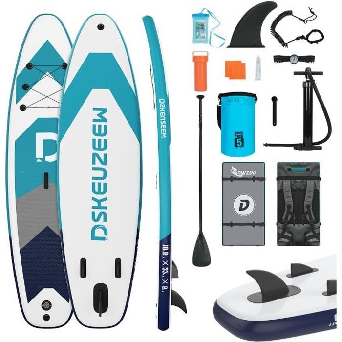 DSKEUZEEW Paddle gonflable portable (10.6' 32'' 6'') 320 x 80 x 15