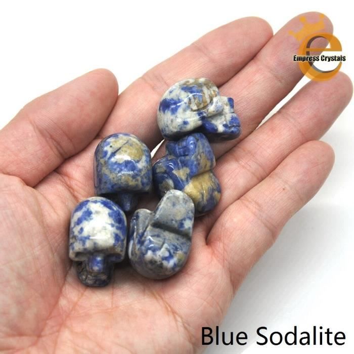 Crâne de cristal sculpté en jaspe océan 2 po. - France