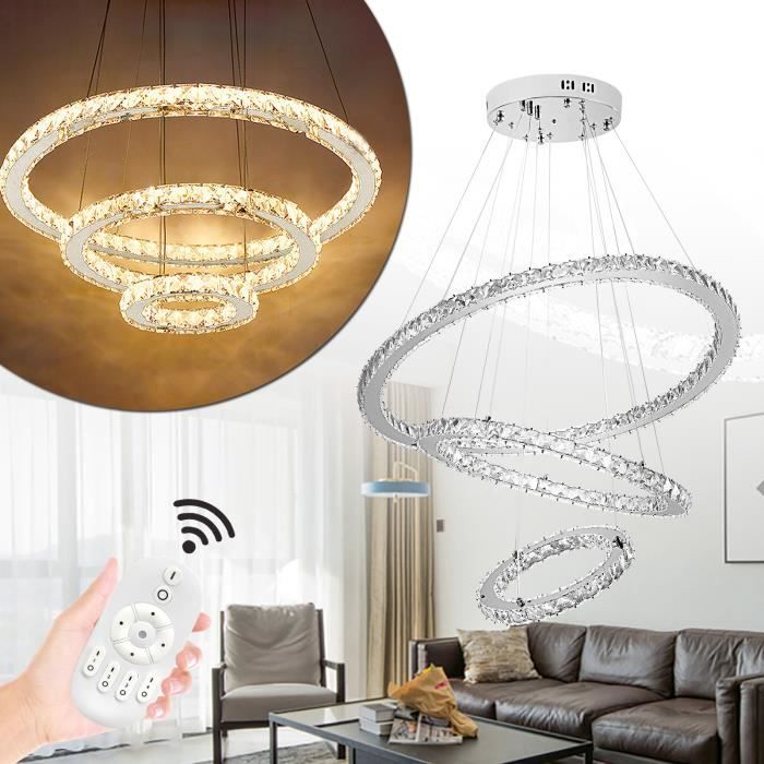 Plafonnier en cristal Ring - Lampe Led en Crystal - Lampe de salon