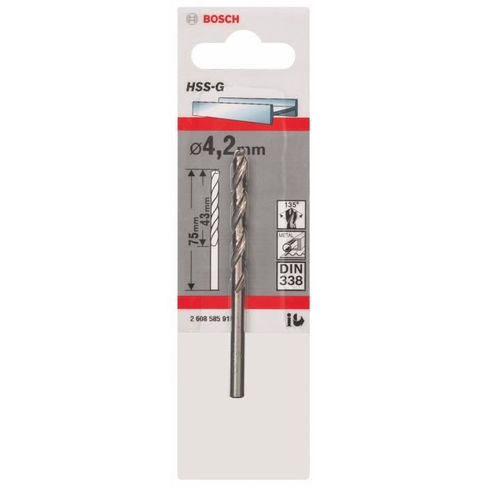 Foret à métaux - BOSCH - HSS-G - Diamètre 65 mm - Longueur 63 mm - Longueur totale 101 mm