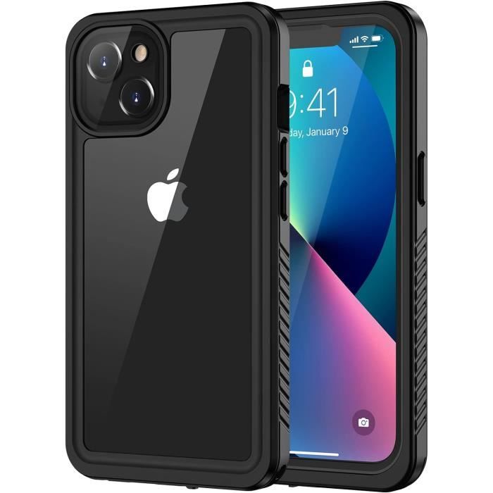 Coque Antichoc Noire Pour IPhone 13 Mini / 12 Mini Avec Porte-cartes - Odeydo Neuf