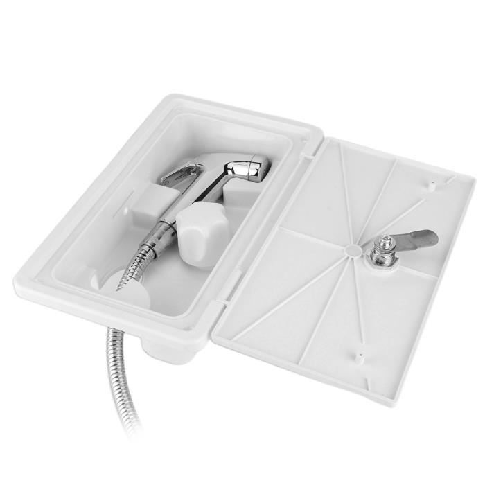OUKENS Boîte De Douche Extérieure RV - Interrupteur Eau Chaude/Froide Avec 2 Clés - Kit Douche Camping-Car, Caravane, Bateau & Marin