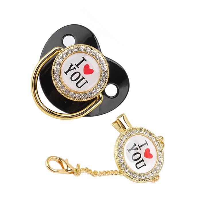 Hililand Sucette Pour Nourrisson Sucette Pour Bébé Bling I Love You Motif Cadeau Exquis Sucette