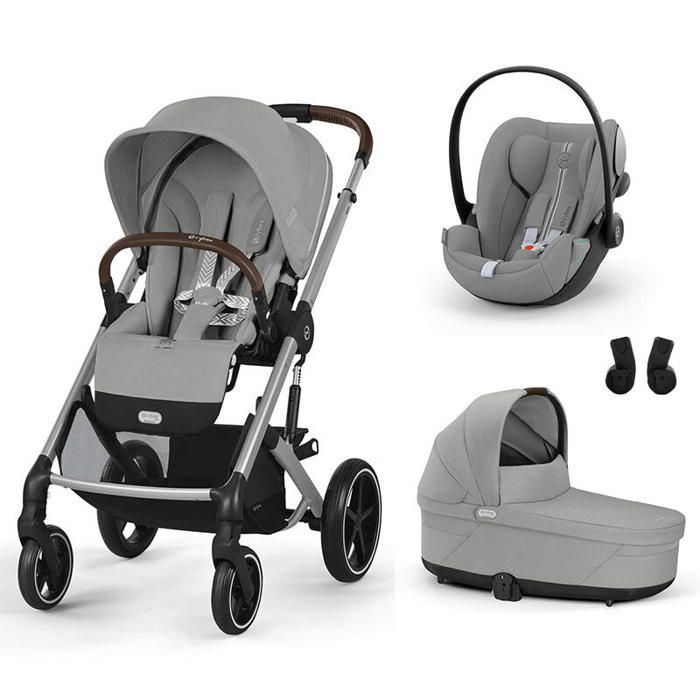 CYBEX - Poussette Trio Balios S Lux + Siège auto Cloud G3 Plus + Nacelle Cot S Lux Stone Grey