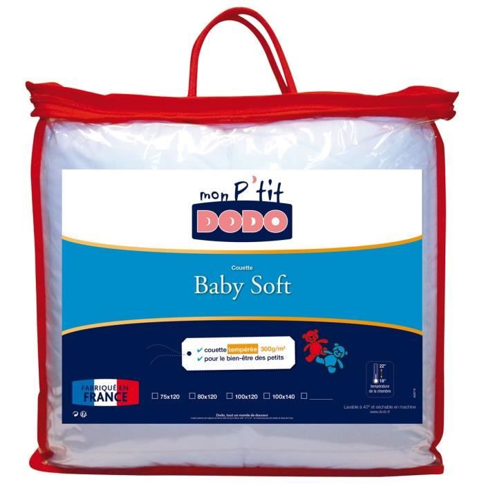 DODO - Couette Baby Soft Tempérée Anti-acariens - Blanc - 100x140 cm ...