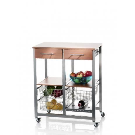 Desserte de cuisine double - DON HIERRO - Design - Roulant - Métal et bois - Laqué Desserte de cuisine double - DON HIERRO - Design - Roulant - Métal et bois - Laqué