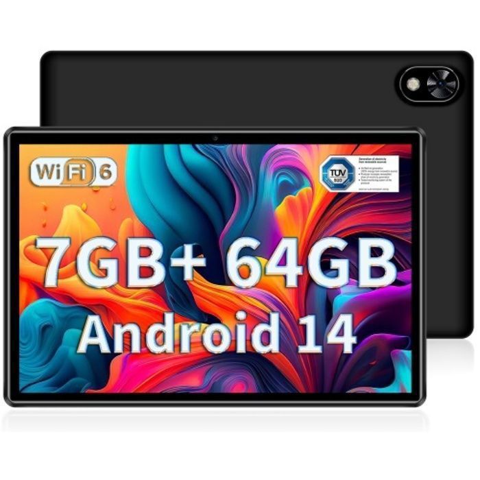 Tablette tactile DOOGEE U9 10.1 pouce 3+4Go étendue+64 Go Android 14 PC Widevine L1 Batterie 5060mAh TUV SÜD WiFi6 – Noir