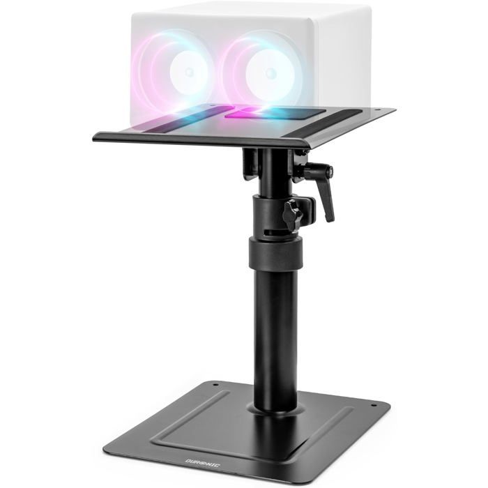 Duronic SPS20 Support dEnceintes pour Bureau Hauteur Ajustable de 264 à 405 cm Inclinable et Rotatif Plateau de 24 x 20 cm
